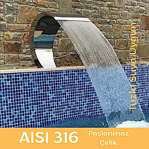 Havuz Şelalesi Kobra Model 60x90 cm | 316 Paslanmaz Çelik