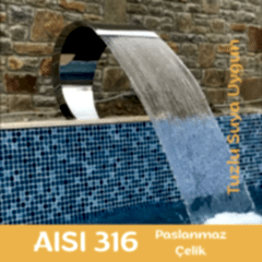 Havuz Şelalesi Kobra Model 60x90 cm | 316 Paslanmaz Çelik